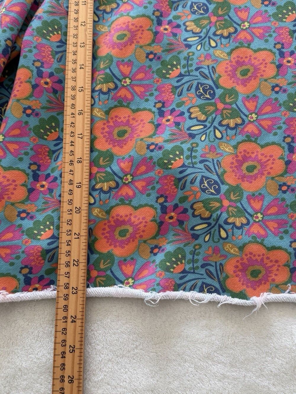 Natural Life Womens Pullover S/M Blue Floral Quarter Zip Oversized Boho Hippie - Picture 8 of 13